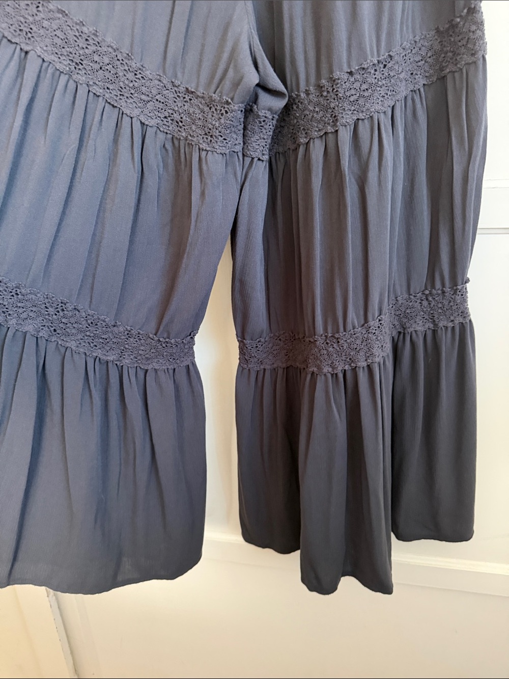Festi Smocked Waist Tiered Wide Leg Pants Boho - Picture 8 of 10